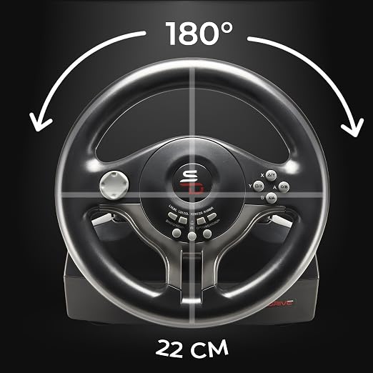 SUBSONIC - Superdrive SV250 Racing Wheel Switch 2/Switch PS4 PC Xbox Series | Steering Wheel with Pedals and Paddles - Vibration - 3 Sensitivity Modes - Diameter 22 cm, Rotation 180°