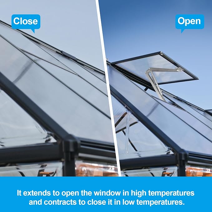 Auto Roof Vent Opener 2PCS Greenhouse Automatic Vent Window Opener Greenhouse Accessories Solar Heat Sensitive Auto Vent Kit Gardening Tools for Ventilation