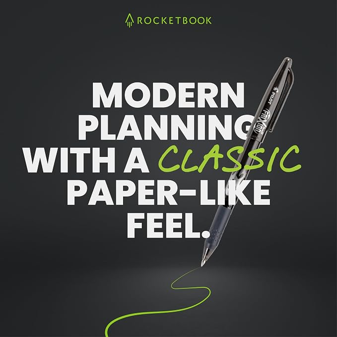 Rocketbook Flex Reusable Planner, Smart Undated, Daily, Weekly, Monthly, Annual Calendar Templates, Letter Size 8.5x11, Green (Pack of 1)