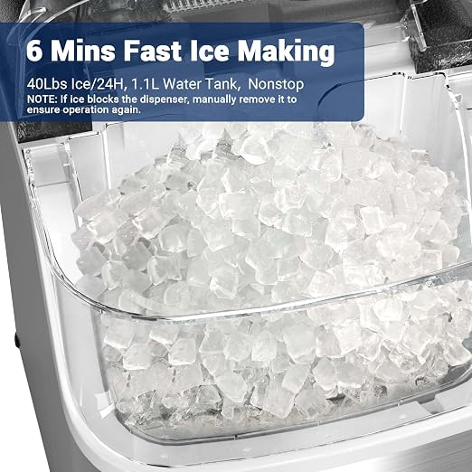 Countertop Nugget Ice Maker 33Lbs – Fast, Compact, and Convenient Crushed Ice for Home Use