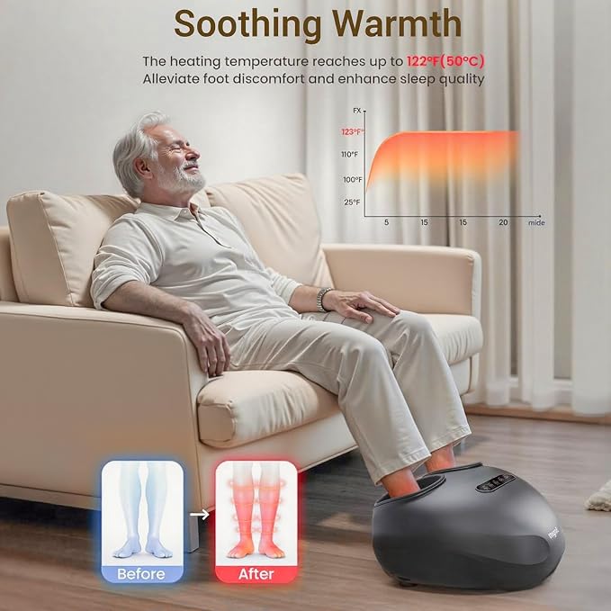 Mynt Shiatsu Foot Massager with Heat, FSA Eligible HSA Approved, Electric Foot Massage Machine for Plantar Fasciitis Neuropathy, Deep Kneading with Control, Fits Up to 14