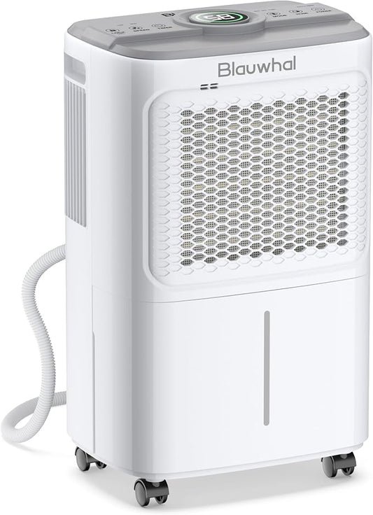Dehumidifier for Basement, Home Dehumidifiers with Drain Hose for Large Room Bathroom, Auto Drain or Manual Drainage (31 pint)