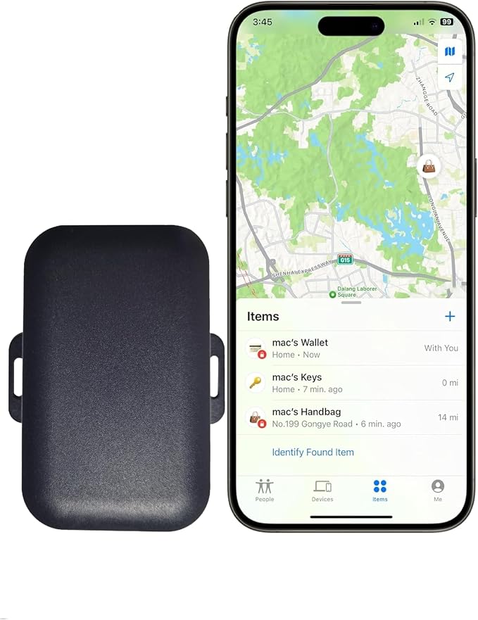 10 Years Long Life Battery GPS Tracker Item Finder, find car in Parking lot, no Subscription for Vehicles car ebike Truck Luggage School Bag Asset(iPhone)