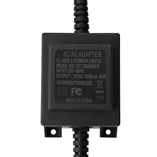 AGPtEK 60W Waterproof Voltage Converter Transformer 110/120V to 12V AC 5A | Waterproof Power Supply Converter, for Pool Light, Water Pumps, Outdoor Light, Stable Voltage, Easy Install, Safe Outdoor Use