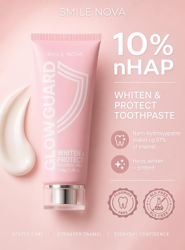Sonic Lux™ Pink Whitening Electric Toothbrush for Adults – Luxury Rechargeable Sonic Electric Toothbrush With Travel Case with GlowGuard Nano-Hydroxyapatite Whitening Toothpaste & 6 Brush Heads