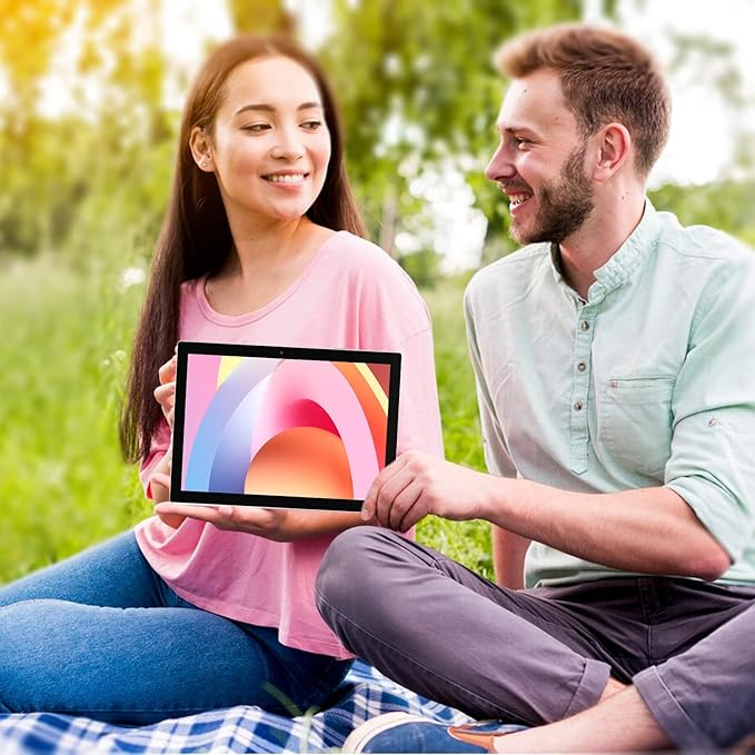 Tablet 64GB 10 Inch Tablet, Android Tablets, 6000mAh Battery Quad Core HD Touch Screen Tableta Computer 2MP+8MP Dual Cameras WiFi BT Google Play Tabletas. (Pink)