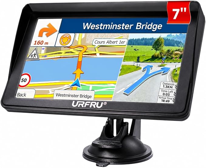 7-inch GPS Navigator for Car Truck RV Pickup, 2026 Offline Map with Free Updates Lifetime, Big HD Touchscreen, Satallete Navigation, Voice Guidance, Speed & Traffic Alerts, Custom Truck Routing