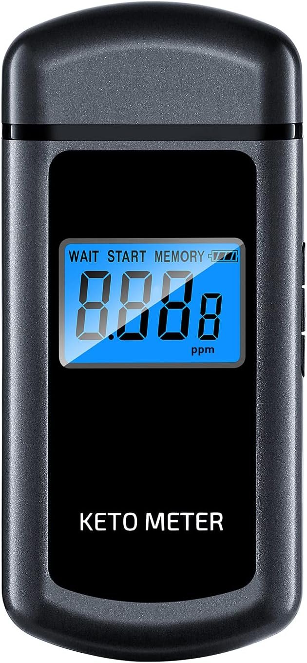 Ketosis Meter Professional Ketone Breath Analyzer for Keto Testing - High-Accuracy Rechargeable Breath Ketone Meter Home Ketone Breath Tester with 10 Mouthpieces - Monitor Fat Burning & Ketosis Levels