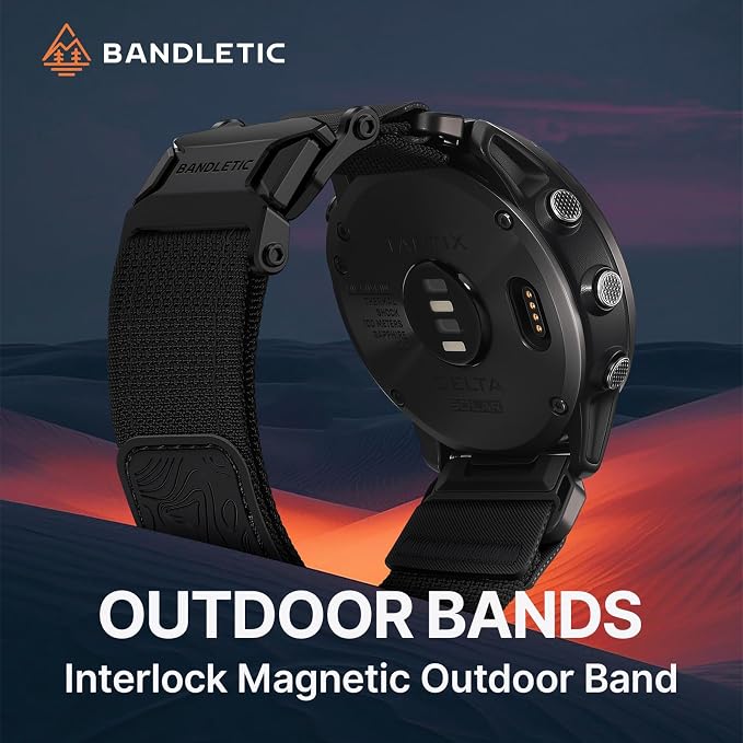 Bandletic Magnetic Bands Compatible with Garmin Fenix 8 51mm Watch Band, 26mm Quick Fit Strap for Fenix 7X 6X Pro/5X Plus/3/3 HR/Instinct 2X 3 50mm /Enduro/Quatix Tactix 8 51mm/Epix Pro (Gen 2) 51mm