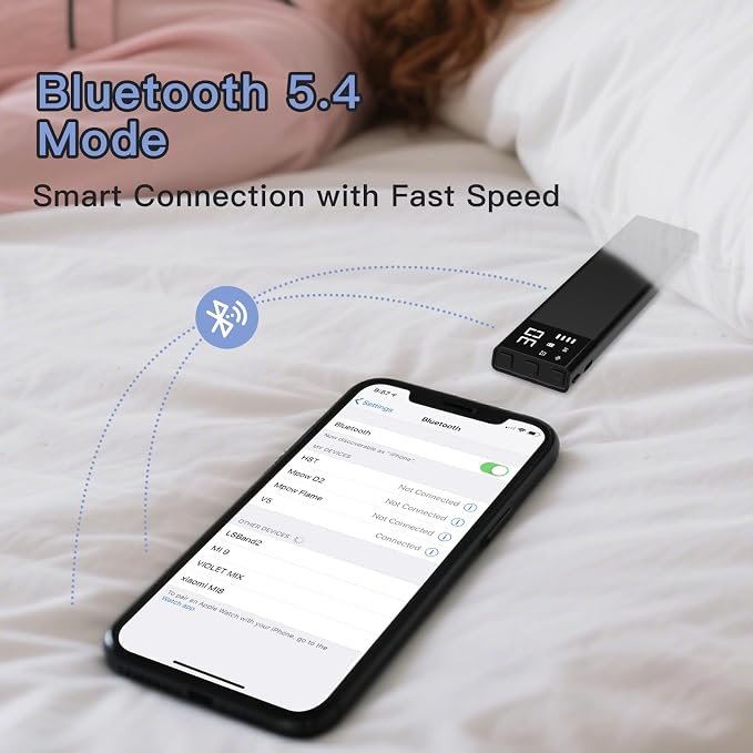 Under Pillow Bone Conduction Sleep Speaker - Bluetooth White Noise Machine with Display, 36 Sleep Sounds, Timer & TF Card, Ideal for Side Sleepers & Those with Sleep Difficulties