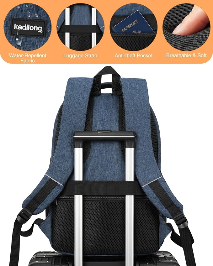 kadilong 17.3 Inch Insulated Backpacks with Cooler Compartment,School Laptop Backpack Lunch Box for Teens Boys Men Women,Bookbag for Work Business College