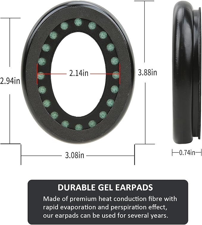 Gel Ear Pads Gel Seals for Bose QuietComfort 45 QC35 QC25 QC15 Cushion Kit Replacement Earpads with Upgraded Memory Foam and Cooling Gel