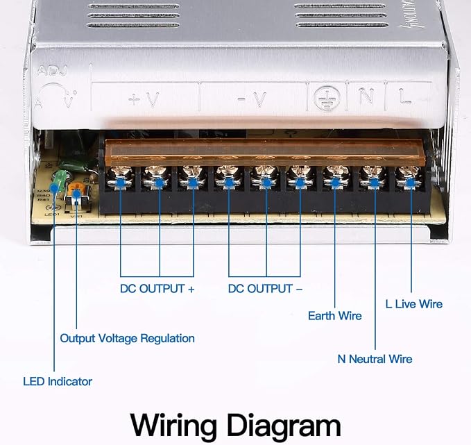 30A 360W 12V DC Power Supply, Universal Regulated Switching AC 110V/220V to DC Converter (SMPS) Transformer Driver Adapter for LED Strip Lights, CCTV Camera System, 3D Printer, Radio, Computer Project