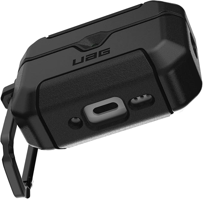 URBAN ARMOR GEAR UAG Designed for AirPods Pro 3rd Gen Case, Rugged Military Grade Drop Proof Protective Cover with Detachable Carabiner Clip & Secure Lip Closure, Scout Black