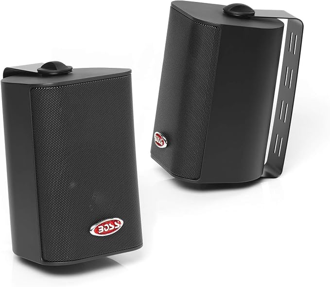 BOSS Audio Systems MR4.3B 200 Watt Per Pair, 4 Inch, Full Range, 3 Way Weatherproof Marine Speakers Sold in Pairs