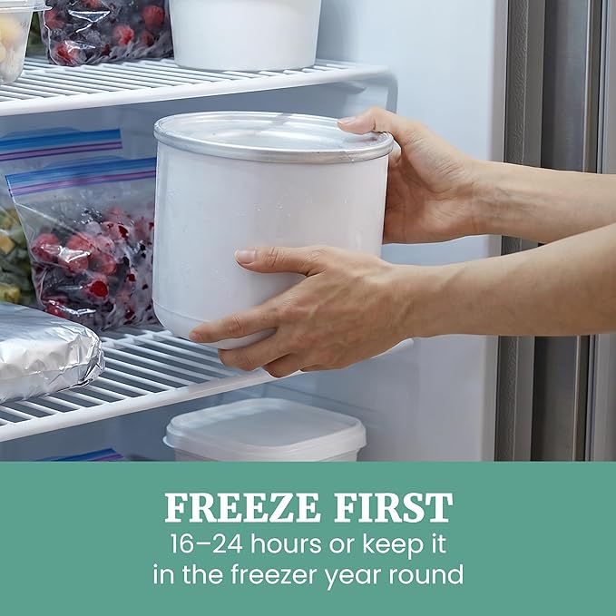 Elite Gourmet EIM263M 2Qt Automatic Ice Cream Maker, Electric Homemade Ice Cream, Gelato, Frozen Yogurt & Sorbet Machine with Double-Insulated Freezer Bowl, One-Touch Operation, Includes Recipe Book