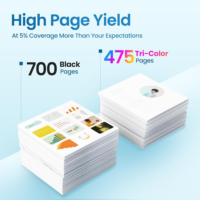 67XL Ink Cartridges Black/Color Combo Pack Compatible for HP Ink 67 67XL Printer Ink 67 for DeskJet 2700e 2700 2855e 2800 2827e 2755e 2755 4155e 4255e for Envy 6000 6055e 6455e (3 Pack)