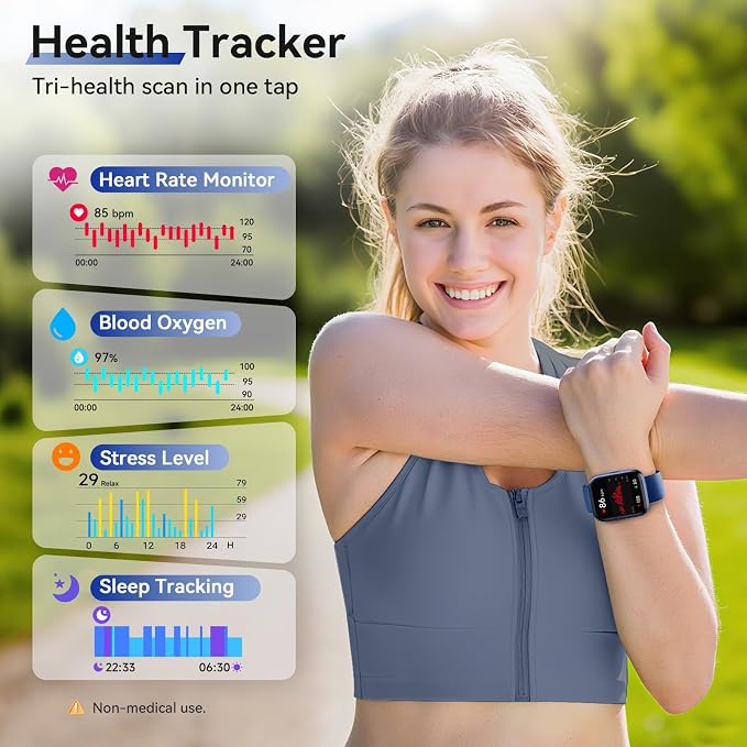 Smart Watches for Men (Android & iPhones), 1.85" HD Alexa Built-in Smart Wacth With Heart Rate Monitor, Sleep/Step Tracker, 120+ Sport Modes Fitness Tracker Watch for Women, IP68 Waterproof Watch