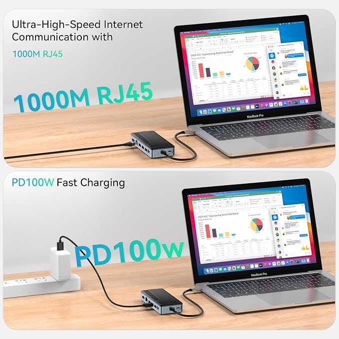 Yottamaster USB C Hub with 4TB M.2 NVMe SSD Enclosure, 8 Ports USB C HUB Adapter 10Gbps USB 3.2 Gen2, 4K@60Hz HDMI, 100W PD, Ethernet for Windows, Mac [Diskless] - YM28PR