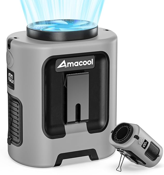 AMACOOL Mini Portable Waist Fan Clip on, Gifts for Father Him Men Dad Husband, 13000RPM Rapid-Cooling Personal Neck Fans, Wearable Shirt Belt Fan for Women Men Outdoor Work Jobsite Travel Camping