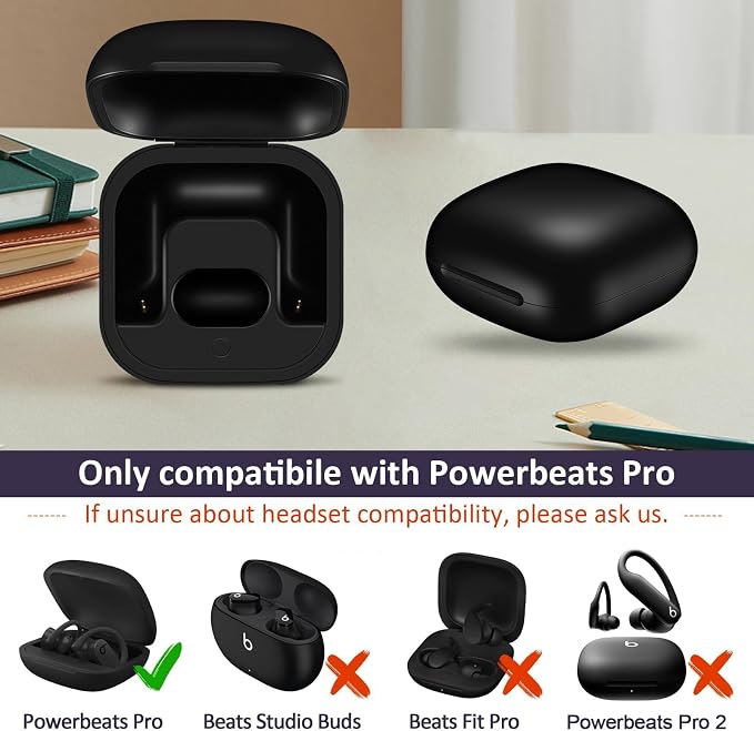 Replacement Charging Case Compatible with Powerbeats Pro: Charger Case with Bluetooth Pairing Button, 700mAh Battery, Not Included Earbuds