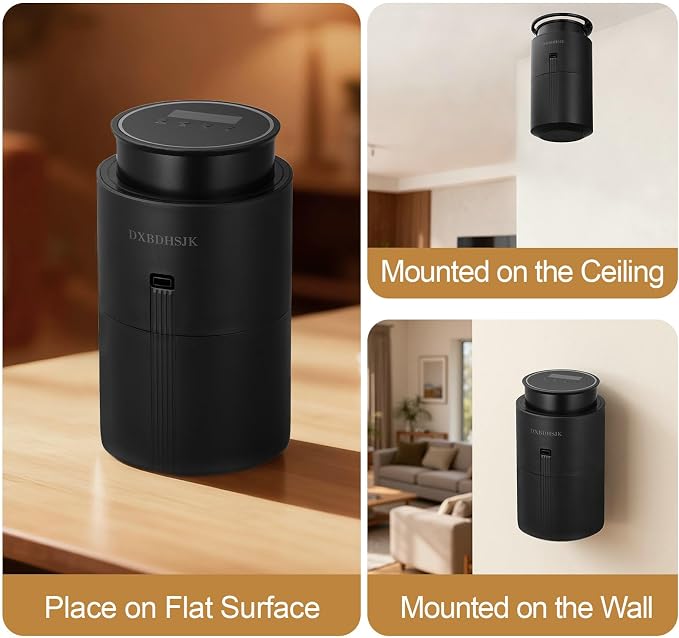 Bluetooth Waterless Diffuser, Smart Home Essential Oil Diffuser, Fragrance Coverage Up to 2,000 Sq Ft, Ideal for Home, Hotel, Office, Restaurant and Spa. (Black)