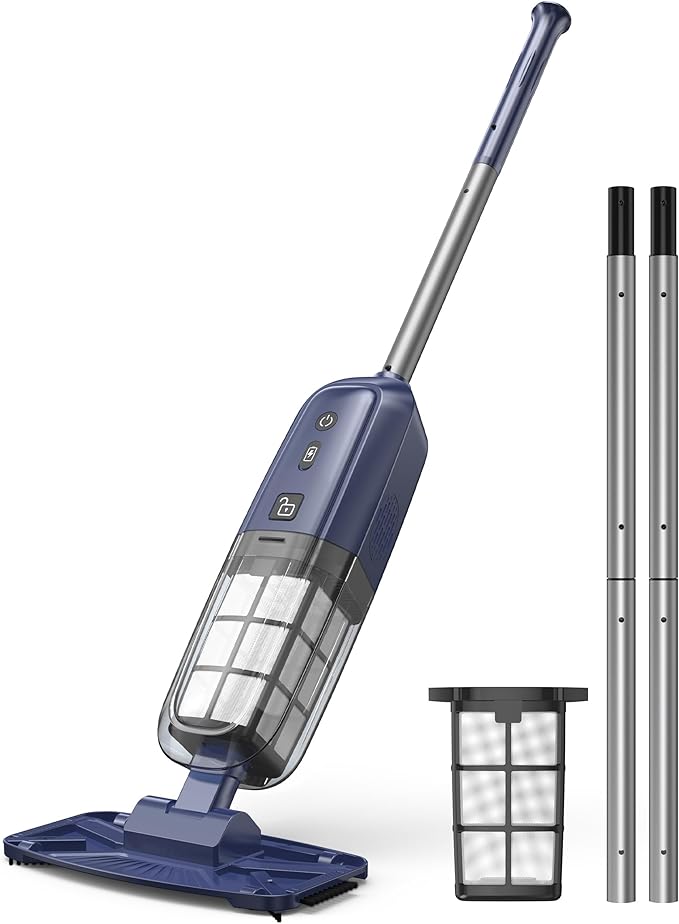 2026 Upgrade Cordless Handheld Pool Vacuum,Pool Vacuum for Above & Inground Pool,Rechargeable Pool Cleaner with Extention Pole,Up to 70-Min Runtime,Ideal for Leaves,Debris,Spas,Hot Tubs,Blue