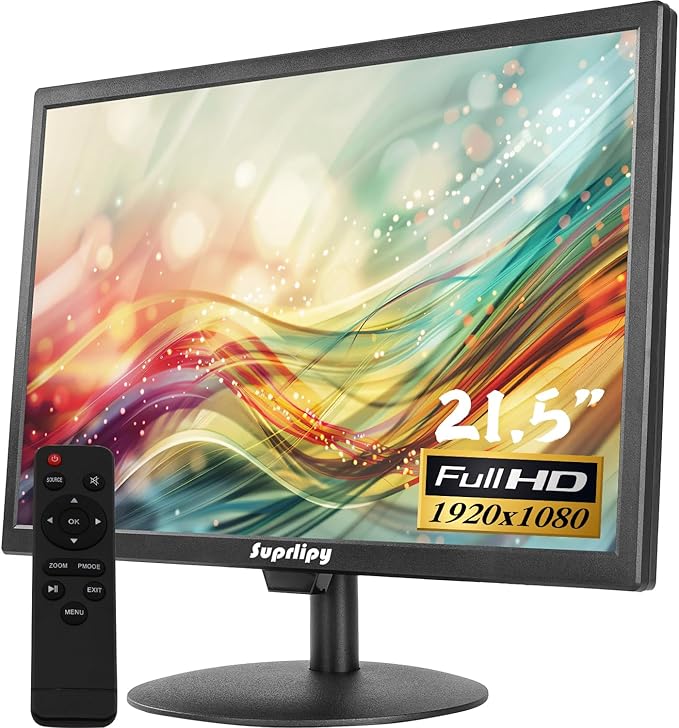 21.5" FHD Mini LCD Monitor Display Screen 1920x1080 60Hz 16:9 BNC VGA HDMI AV with USB Input Built-in Loudspeaker for CCTV Security Camera DVR PC Game Console