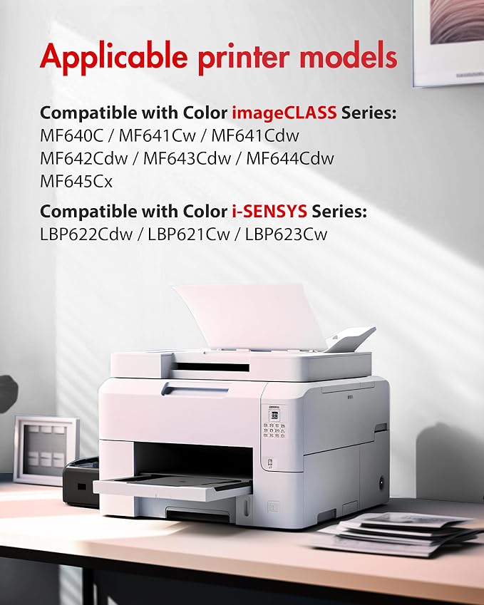 054H Toner Cartridge Set Replacement for Canon 054H 054 Black Toner Cartridge CRG054H Work for Color ImageCLASS MF644Cdw MF642Cdw LBP622Cdw MF641Cw MF643cdw LBP621Cw MF640C Printer Ink (Black, 2-Pack)