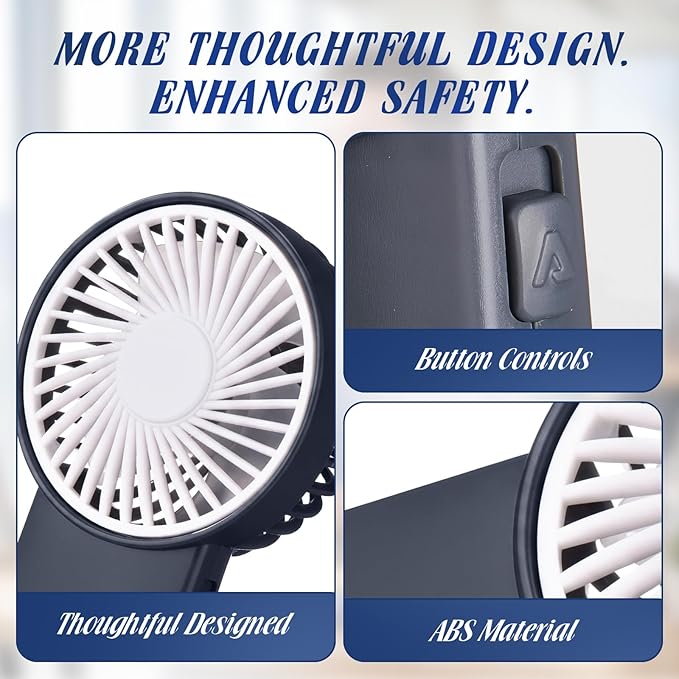 Sumind 12 Pcs Small Personal Portable Fan Mini Handheld Bulk 1 Speed Electric Cute Battery Powered for Neck Lash Makeup Women Men Travel Camping Indoor Outdoor Summer (Dark Gray)