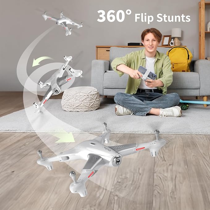 Loolinn | Drones for Kids Gift, Drone with Camera - Optical Flow Positioning Technology, 60 Minutes Long Flight Time, 3 Batteries, Stable Flight - Gift for Kids Boys Girls