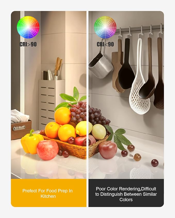 Hardwired Under Cabinet Lighting, 30 inch LED Under Counter Lights for Kitchen, CRI 97, 120V, 20W, 1700Lm 3CCT Dimmable Linkable Under Cabinet Lights with Power Cord and Linked Cord, Black