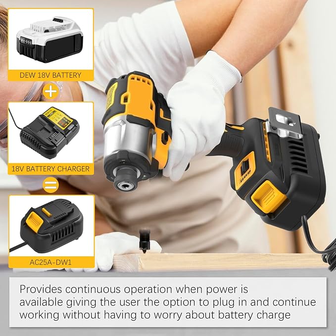 New Version 110V to 20V DC Converter,Power Source Option for Dewalt 18V-20V Cordless Tools,AC to DC Converter 500W,120V to 20V Power Supply, AC Plug Transformer Adapter