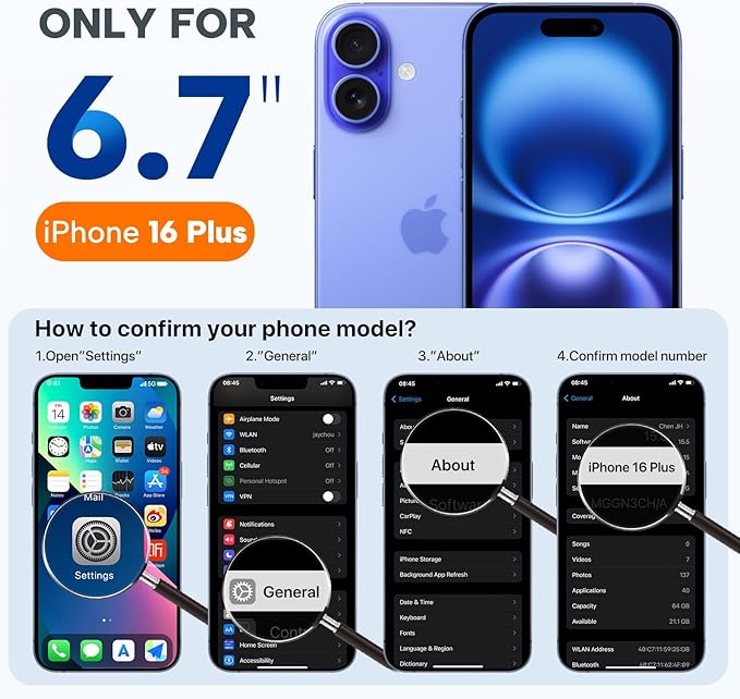 Miracase Magnetic for iPhone 16 Plus Case, [Soft Anti-Scratch Microfiber Lining], Magnetic for MagSafe, Liquid Silicone Shockproof Drop Protection Phone Case for 16 Plus,Blackcurrant