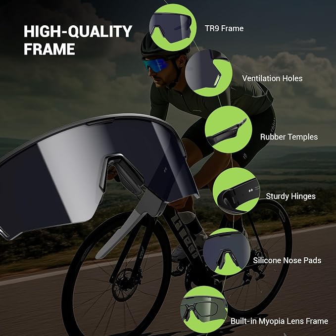 Blackview Bluetooth Sunglasses, UV400Protection, Bult in Mic & Speakers, Voice Assistant Compatible, 5.4 Bluetooth, Polarized Lens for Outdoor Activities