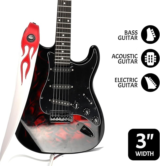 Handmade Retro Embossed Guitar Strap Super Soft Cowhide Leather Belt for Electric Acoustic Guitar Bass Guitarra Gig