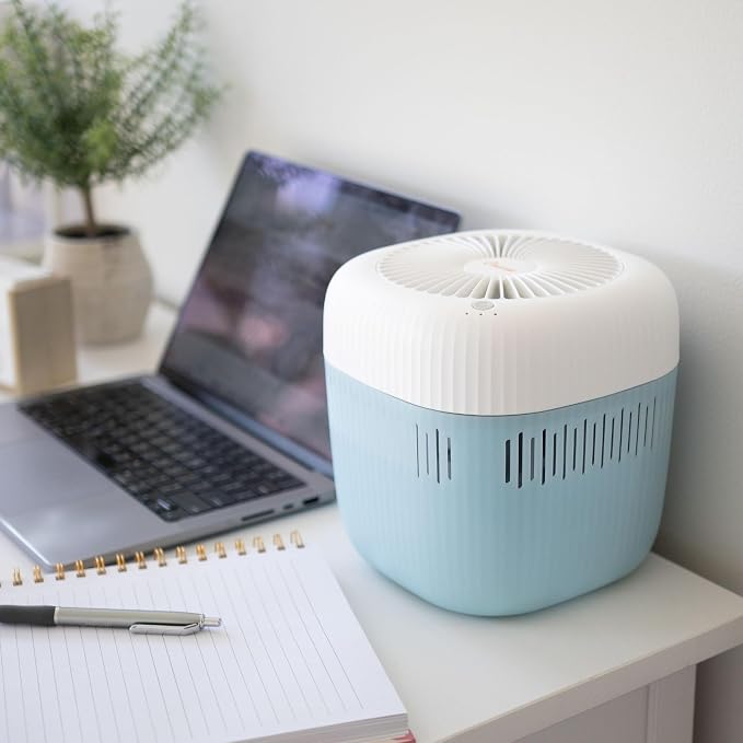 Crane Evaporative Humidifier, Wick Filter, Dishwasher Safe Tank, UV Light, No White Dust, Whisper Quiet, Bedroom Nursery Office, 1.9L Tank, Up To 250 SQ FT