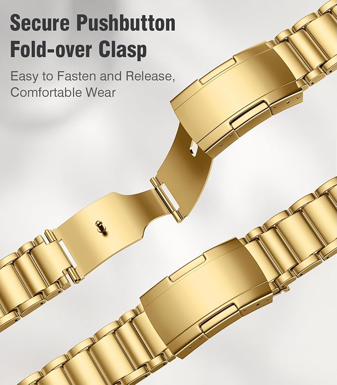 Titanium Band Replacement Compatible with Apple Watch Band Ultra 3 Ultra 2/Ultra 49mm,iWatch Series 11/10 46mm,9/8/7 45mm,SE3/SE2/SE/6/5/4 44mm,3/2/1 42mm, Gold