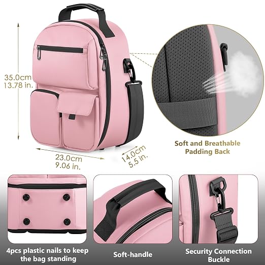 FOREGOER Carrying Case for Meta Quest 3/Oculus Quest 2, Hard Travel Storage Case Compatible with Meta Oculus Quest 2 Headset, Quest Pro and Accessories, VR All-in-One Gaming Headset (Pink)