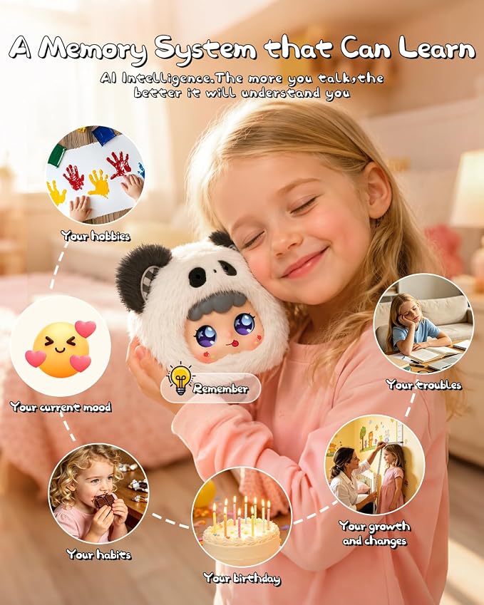 AI Smart Stuffed Animals Kids Toys with ChatGPT, Multilingual Companions, Interactive Games, Memory Training, Smart Interactive Experience, Parental Control App, AI Toys Gift for Girls & Boys