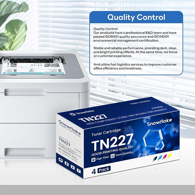 TN227 TN-227BK/C/M/Y High Yield Toner Cartridge 4 Pack Compatible TN 227 TN-227 Toner Replacement for Brother TN-227 TN227 TN-227BK/C/M/Y MFC-L3770CDW MFC-L3710CW Printer Toner.
