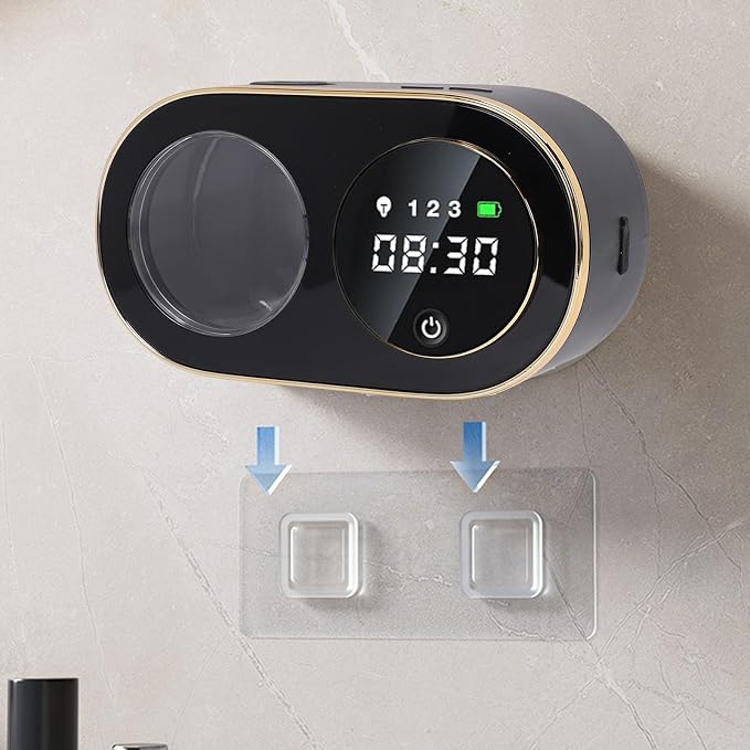 Zunate Automatic Foaming Hand Soap Dispenser, 320ml Wall Mount Rechargeable Touchless Liquid Soap Dispenser with Smart Sensor for Bathroom Kitchen Hotel (Black)