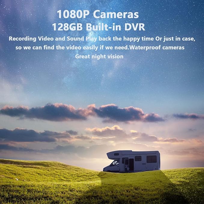 10.1" 1080P AHD Wired Reverse Rear View Backup Camera System,IP69K Waterproof Night Vision, Vibration-Proof 10G for Tractor/Truck/Excavator/Caravan/Skid Steer/Heavy Equipment D102