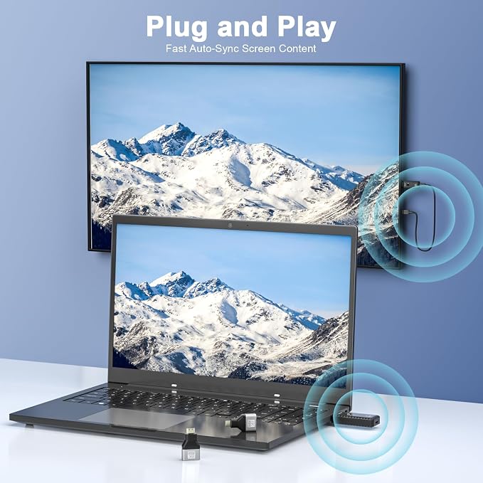Wireless HDMI Transmitter and Receiver 328ft/100M, Wireless HDMI Extender Kit, Plug & Play, 4K Decode Support 2.4/5G for Streaming Video and Audio to Monitor from Laptop/Pc/Tv Box, Black