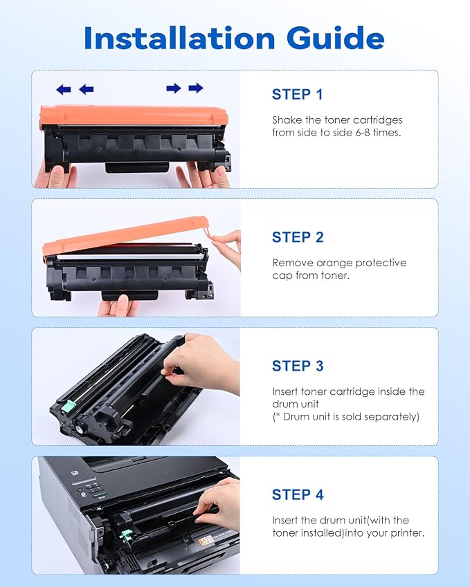 TN760 Toner for Brother Printer Compatible for Brother TN-760 TN730 TN-730 Toner Cartridges to Use with MFC-L2710DW MFC-L2750DW HL-L2350DW HL-L2370DW HL-L2395DW L2390DW DCP-L2550DW (TN760 4 Pack)