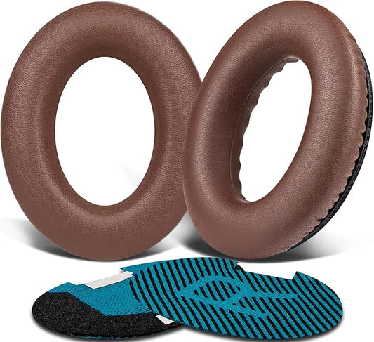 SoloWIT Protein Leather Earpads Cushions for Bose Headphones, Replacement Ear Pads for Bose QuietComfort 15 QC15 QC25 QC2 QC35/Ae2 Ae2i Ae2w/SoundTrue & SoundLink Around-Ear Series - Coffee
