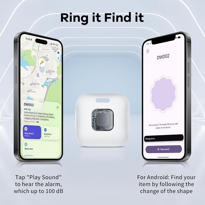 Hoxe Dual System (iOS & Android) Air Tracker Tags 4 Pack, 2026 New Key Finder Tracker Tag Work with Apple Find My & Google Find Hub App, White Smart Tag Suitable for Key, Bag, Luggage, Pet, Car, etc