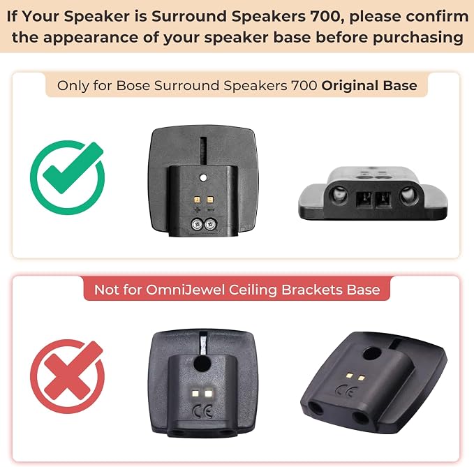 Height Adjustable UFS-20 Stand for Bose Speaker Stands, with Slideconnect Bracket, for Surround 700, OmniJewel Lifestyle 650, CineMate GS Series II, for Bose 700 Speaker Stands