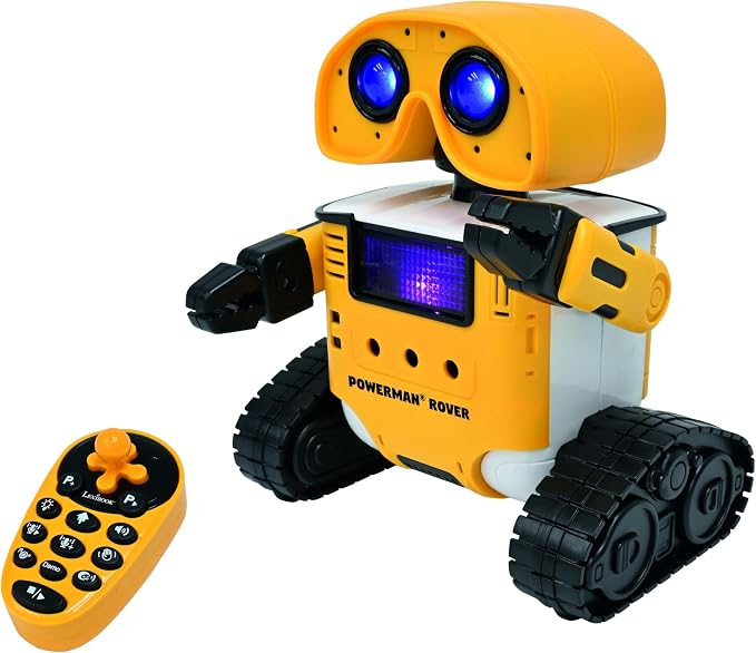 LEXiBOOK, Powerman® Rover, Your Adorable Remote-Controlled Robot Companion, Remote and Gesture Control, Plays Music and Dances, Repeats After You, Light and Sound Effects, STEM programmable, ROB14