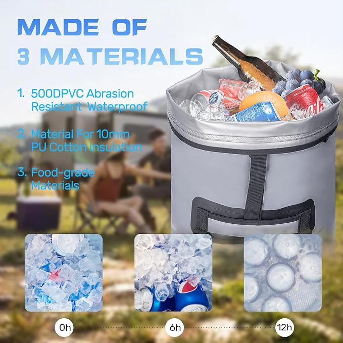 48cans Large Cooler Backpack Insulated Waterproof for Men Women Insulated Backpack Cooler Leak Proof Waterproof for 12 Hours Cooling for Camping Picnic Hiking Beach Travel Kayaking